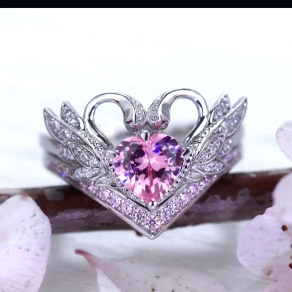 (3)Luxury Diamond engagement ring set 💍💕 2 swans side by side - Picture 5 of 8